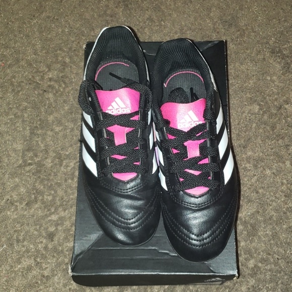 adidas Other - Adidas Pink, White & Black Cleats Size 2